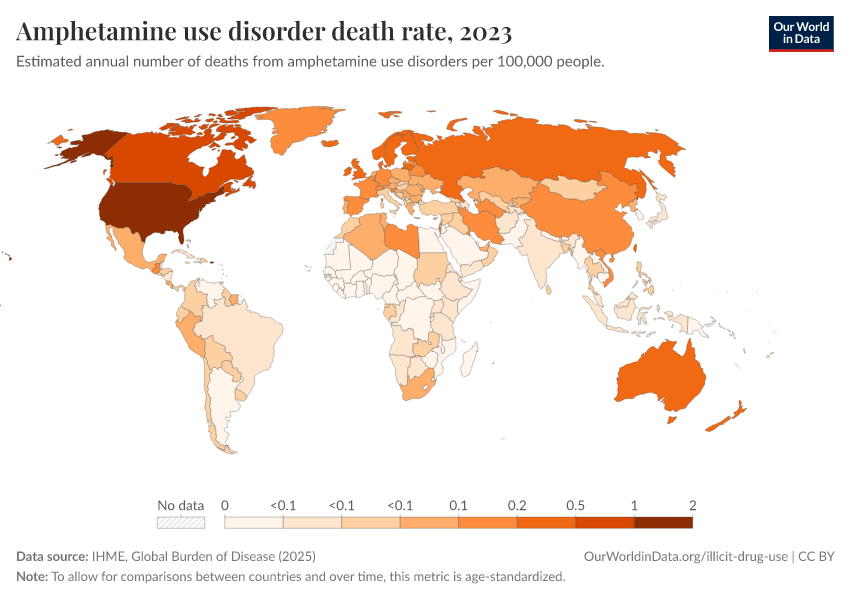 A thumbnail of the "Amphetamine use disorder death rate" chart