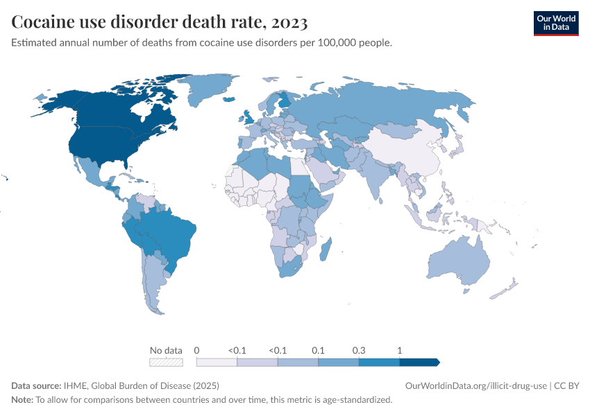 A thumbnail of the "Cocaine use disorder death rate" chart